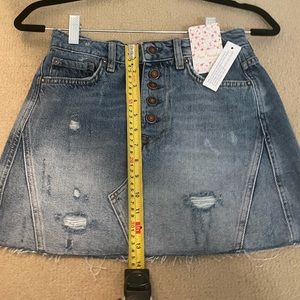 Free people Denim A-line skirt